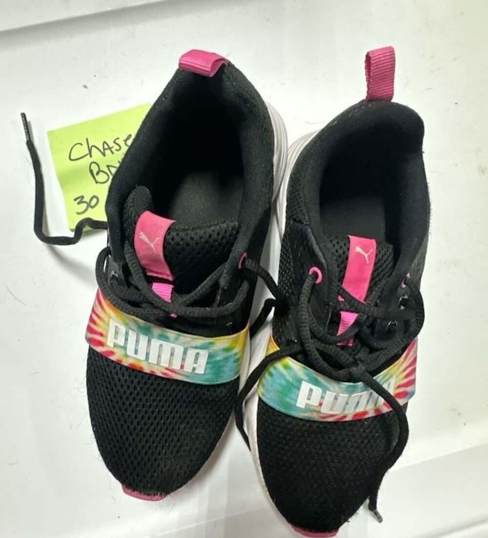 Puma Kids Wired Run Slip On Sneaker Black Luminous Pink White Tie Dye